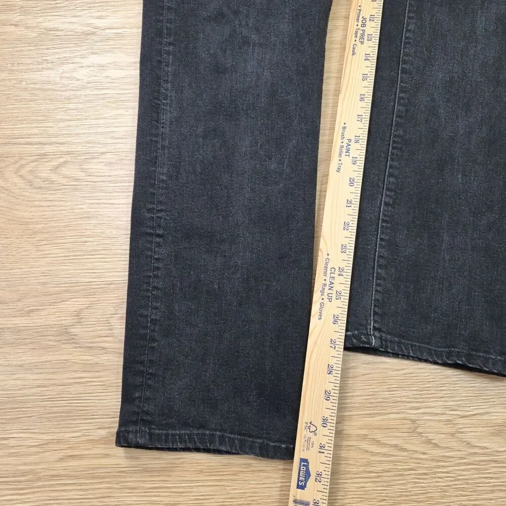American Eagle Jeans Mens 38x33 Black Original Straight Mid Rise Airflex Denim